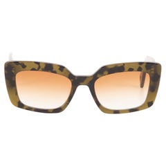 Lanvin Green Tortoiseshell Square Sunglasses
