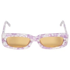 The Attico Purple Marbled Rectangle Sunglasses