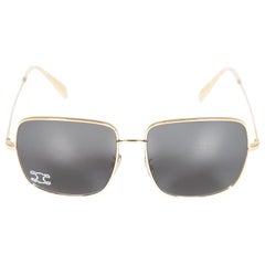 Céline Gold Square Frame Embellished Sunglasses
