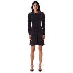 Madeleine Thompson Navy Wool Knitted Dress Size M
