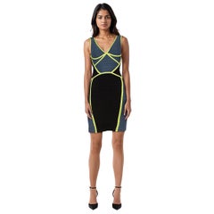 Herve Leger Washed Blue Jade Bandage Body Con Dress Size XXS