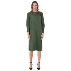 Lemaire Green Long Sleeve Midi Dress Size S