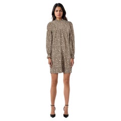 DÔEN Brown Deer Print Long Sleeve Dress Size M
