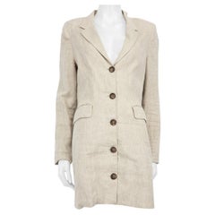 Reformation Beige Linen Buttoned Blazer Dress Size L