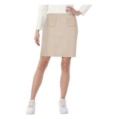 Paule Ka Beige Wool A-Line Mini Skirt Size S