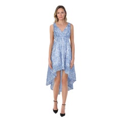 Paolita Blue Abstract High Low Hem Dress Size S