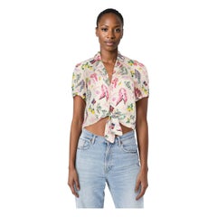 Tara Jarmon Dolce Vita Printed Tie Up Shirt Size S