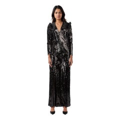 G Label by Goop Black Sequin Long Sleeve Dress Size M
