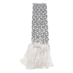 Dries Van Noten Grey Silk Sequin Embroidered Scarf