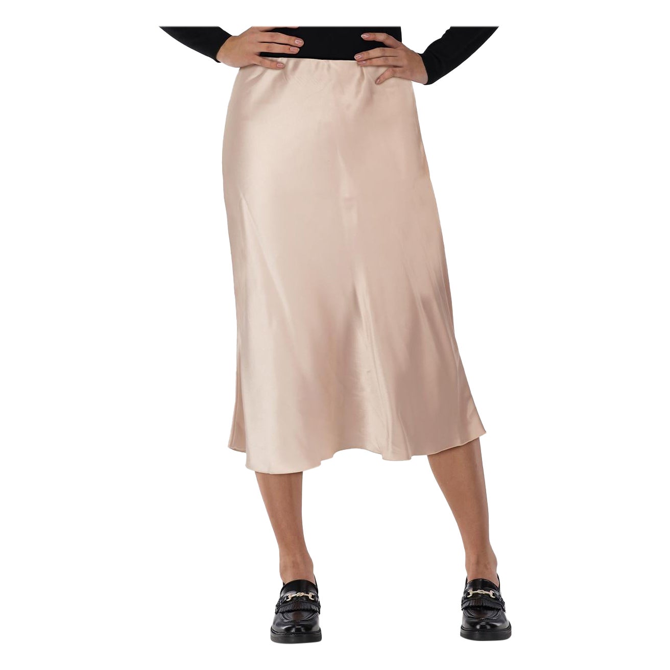 NANUSHKA Beige Midi Slip Skirt Size S en vente
