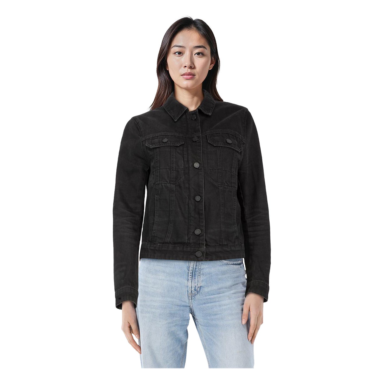 Zadig & Voltaire Black Denim Zipped Jacket Size S For Sale