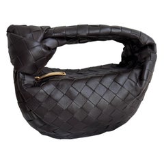 Bottega Veneta Jodie Mini Fondant Dark Chocolate Brown Lambskin Leather Clutch B