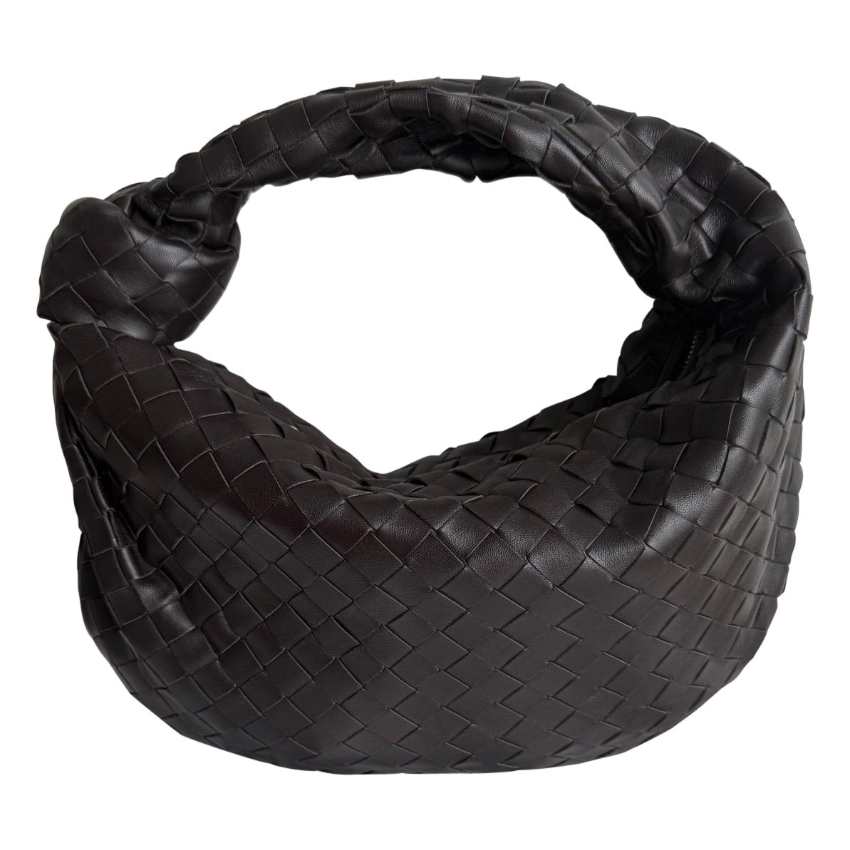 Bottega Veneta Teen Jodie Fondant Dark Chocolate Brown Leather in vendita