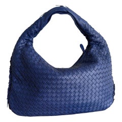 Bottega Veneta Veneta Hobo Small Navy Intrecciato Leather Bag 40cm