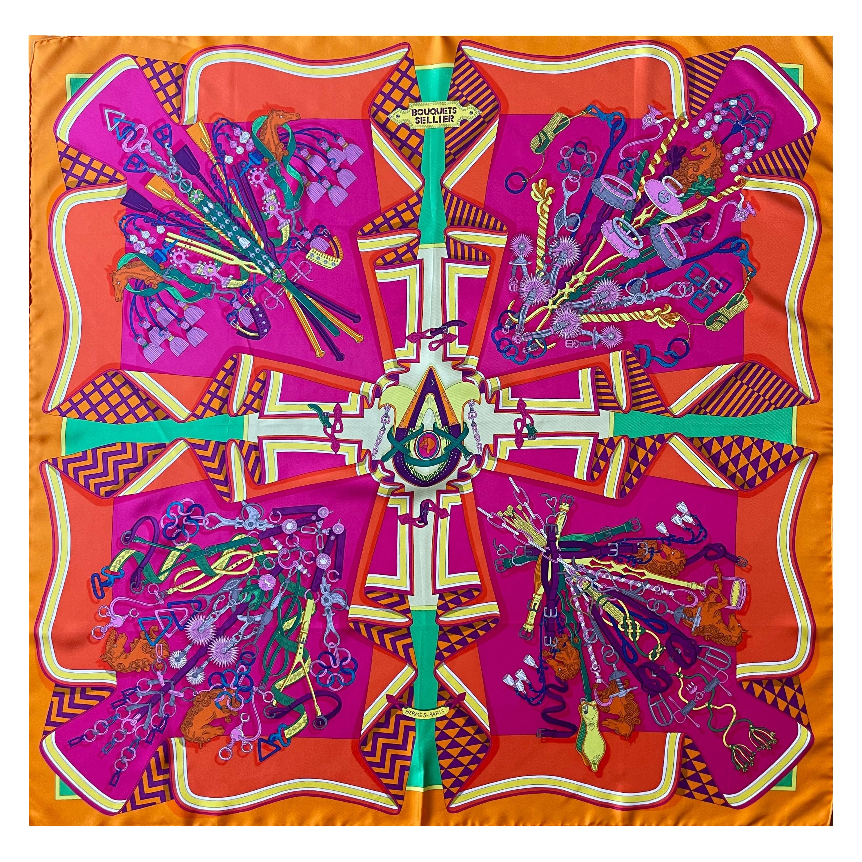 Hermès Scarf "Bouquets Sellier" 2014 en venta