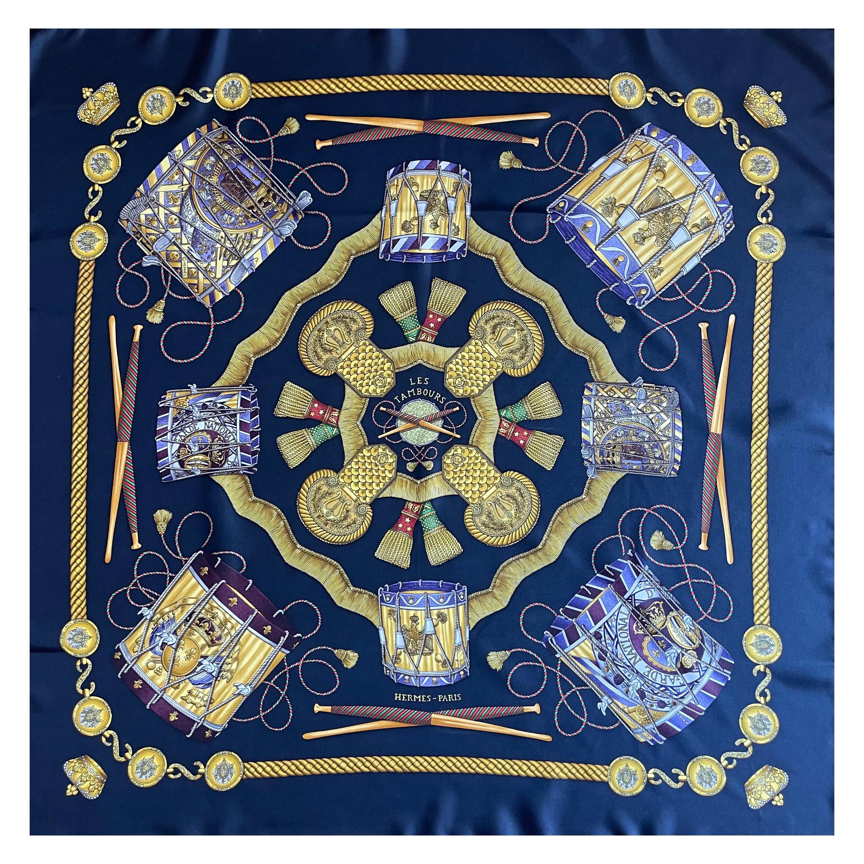 Hermès Scarf "Les Tambours" 1989