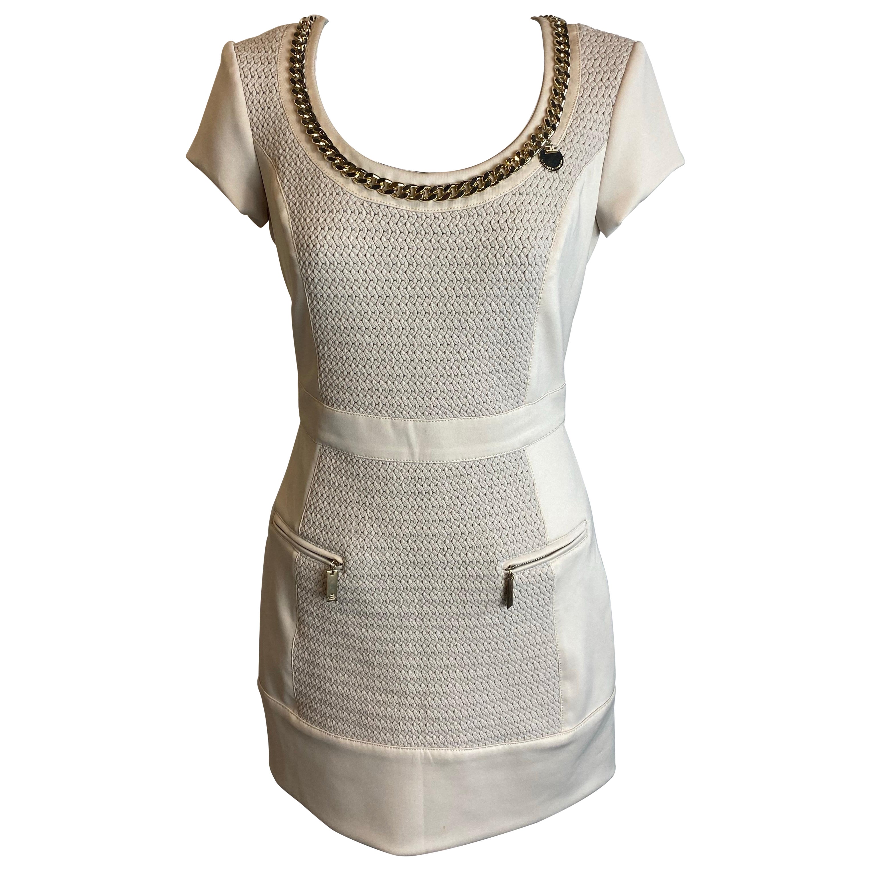 Beige midi dress Elisabetta franchi For Sale