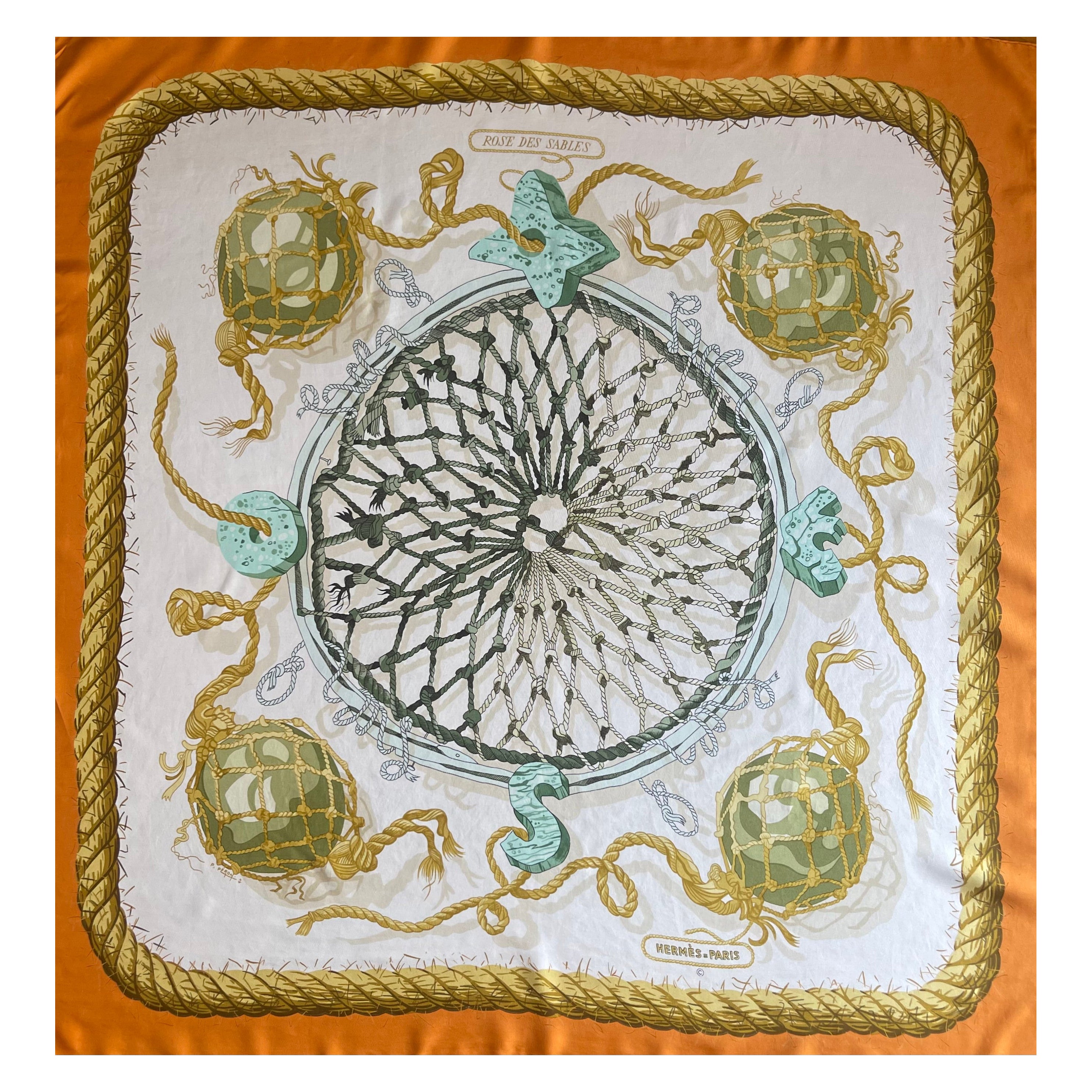Hermès Silk Scarf "Rose des Sables" 1969 en vente