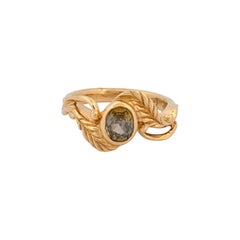 Leontine 14k Yellow Gold Sapphire Ring Size 7.5 Elegant Blue Gemstone Ring