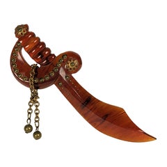 Vintage Art Deco Studded Bakelite Sword Brooch