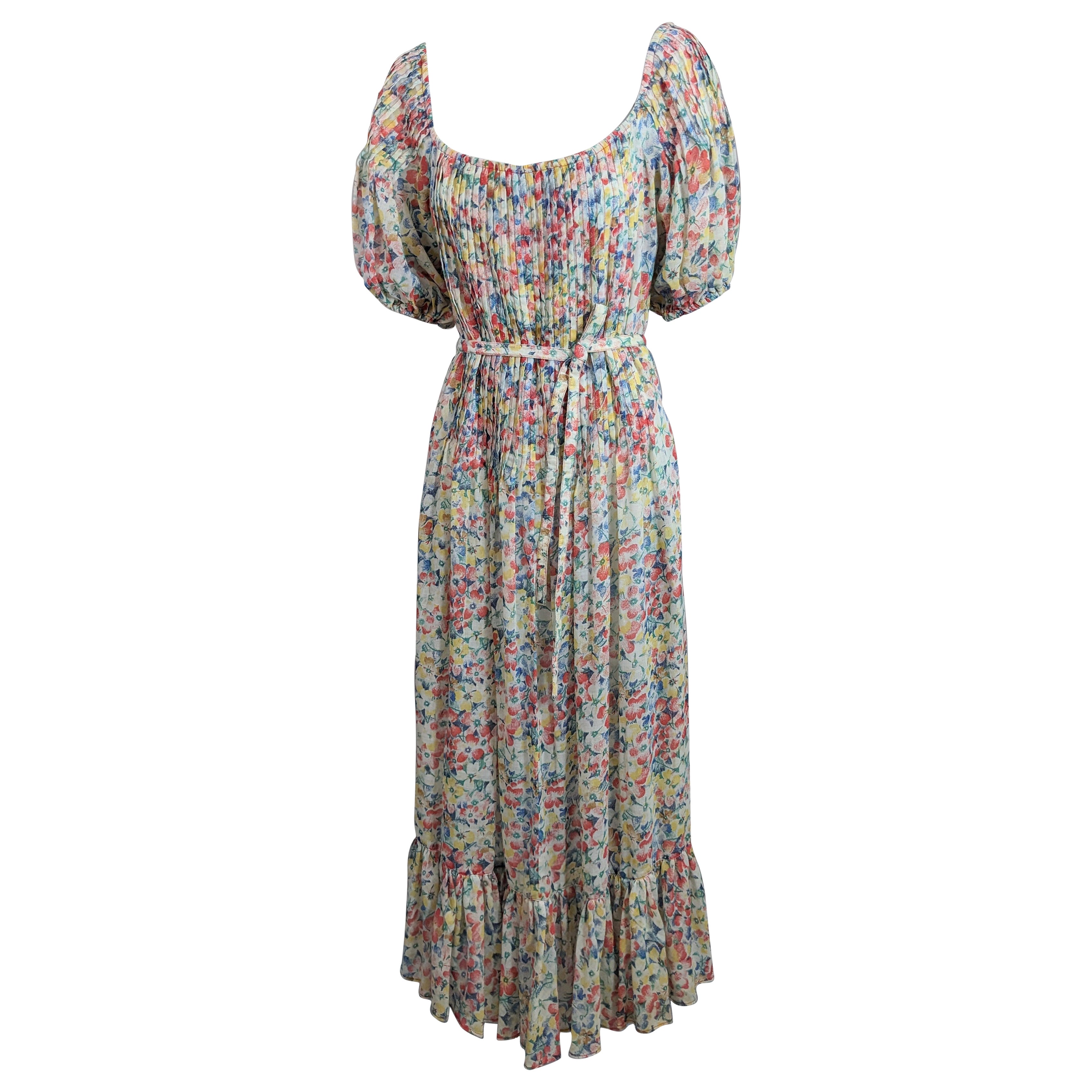 Nipon Boutique Pin Tucked Floral Dress For Sale