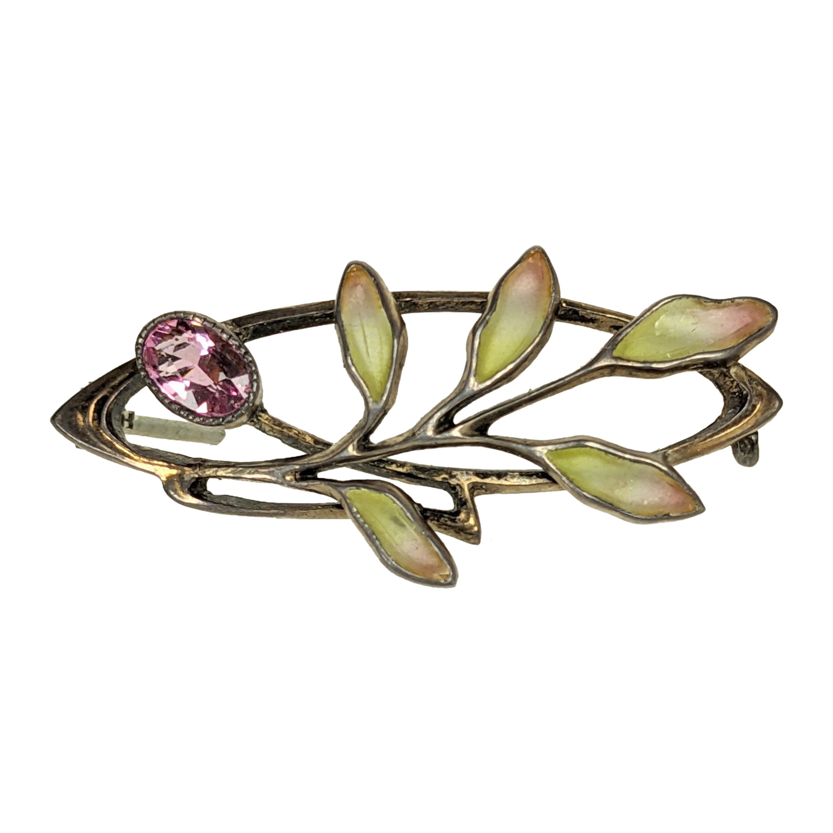 Art Nouveau Plique a Jour Brooch in vendita