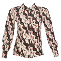 Prada  "Naked Lady" Print Silk Blouse Sex and The City, 2001