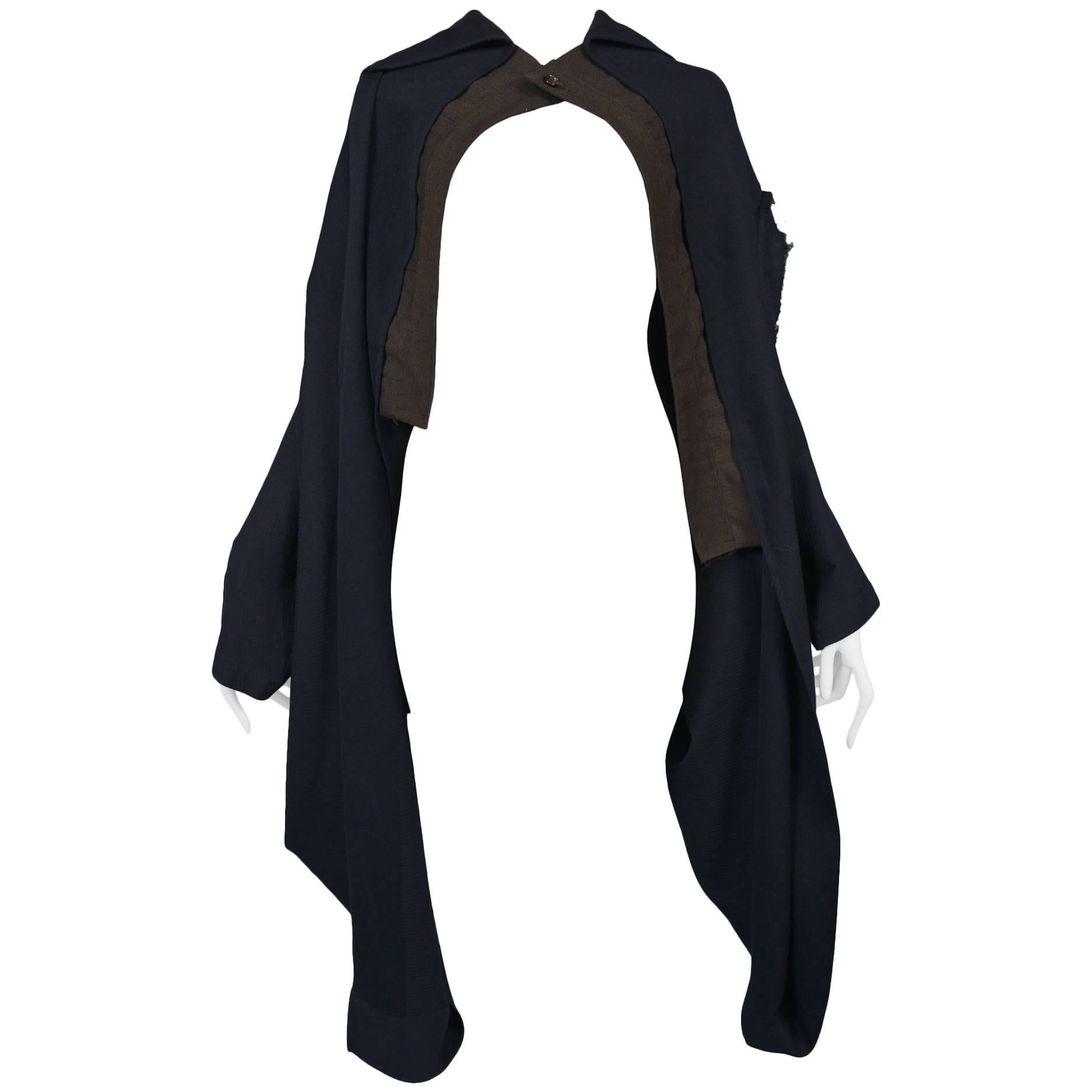 1990s Comme des Garcons Knit Shawl Poncho Jacket