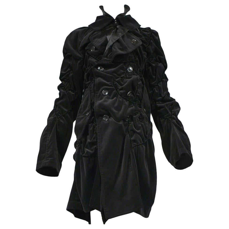 Comme des Garcons Bad Taste Black Velvet Coat 2008 For Sale