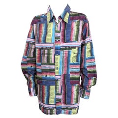 Camisa para hombre John Galliano Newsprint Multicolor