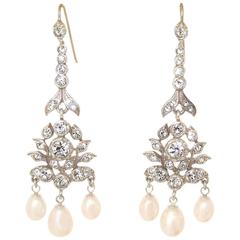 Pearl Triple Drop Earrings