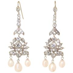 Pearl Triple Drop Earrings