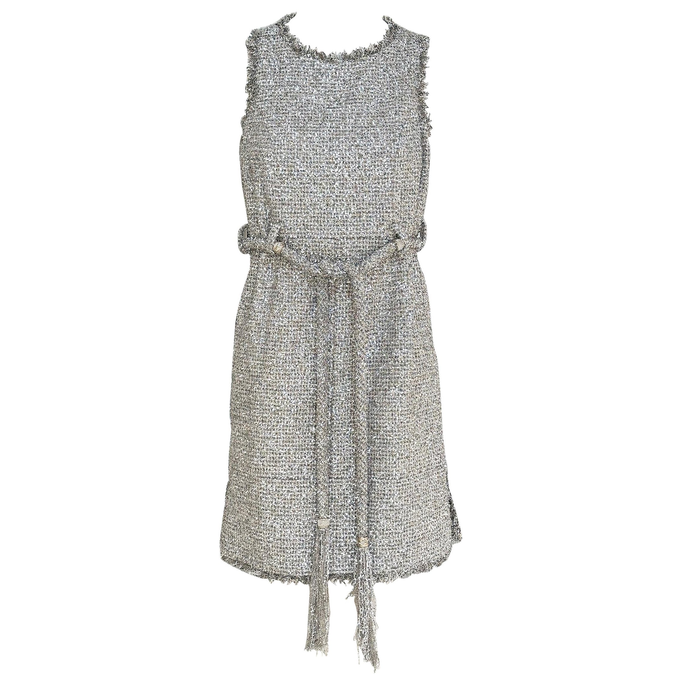 Chanel Paris / Greece Jewel Belt Tweed Dress 36 FR en venta