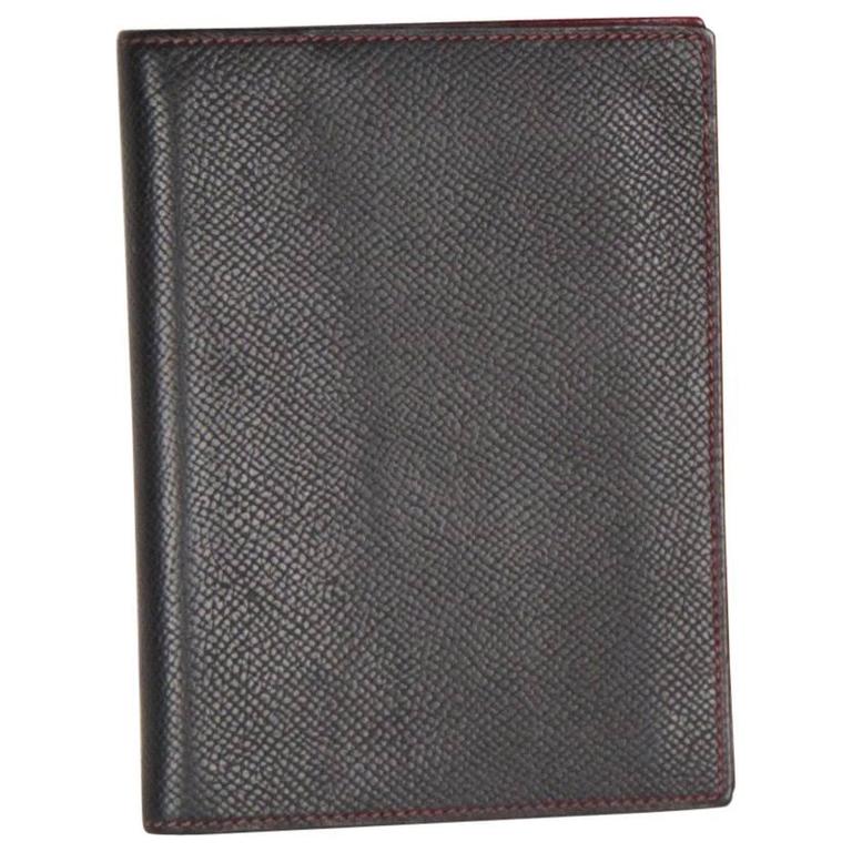 hermes black leather agenda cover day planner organizer for sale at