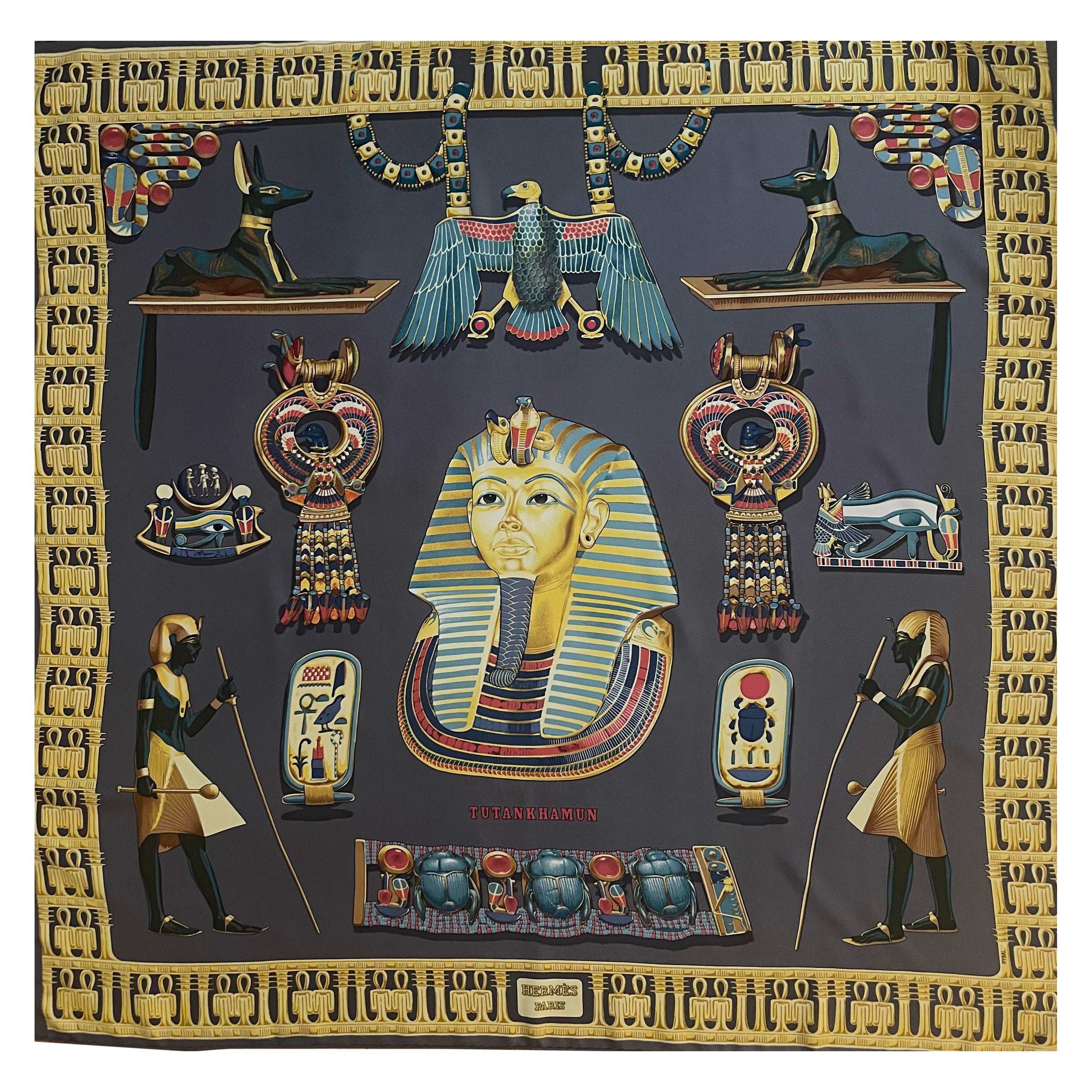Hermès Silk Scarf "Tutankhamun" 1994 For Sale