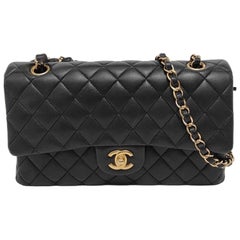 Chanel Timeless Classic Flap Medium Black Lambskin Leather Gold Hardware 2019