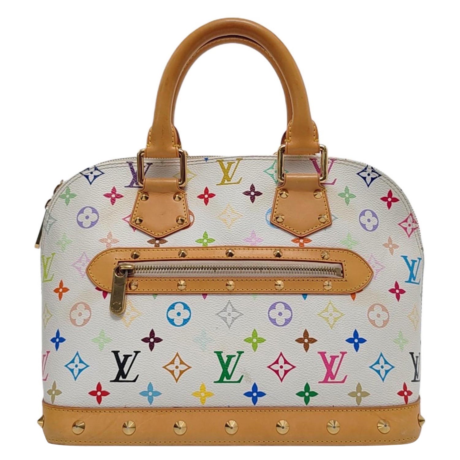 Louis Vuitton x Takashi Murakami Alma Small White Multicolor For Sale