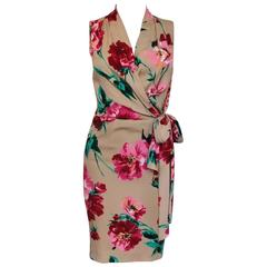 Dolce 
Gabbana Beige Floral Print Dress 38 uk 6
