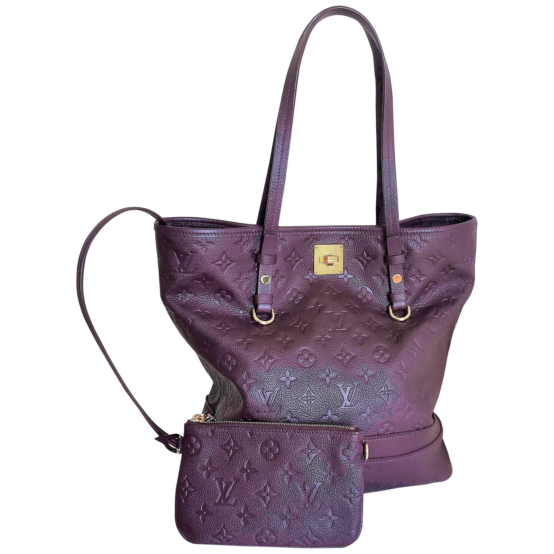 Louis Vuitton Purple Shuolder Bag Citadines PM in LV monogram Empreinte Leather For Sale