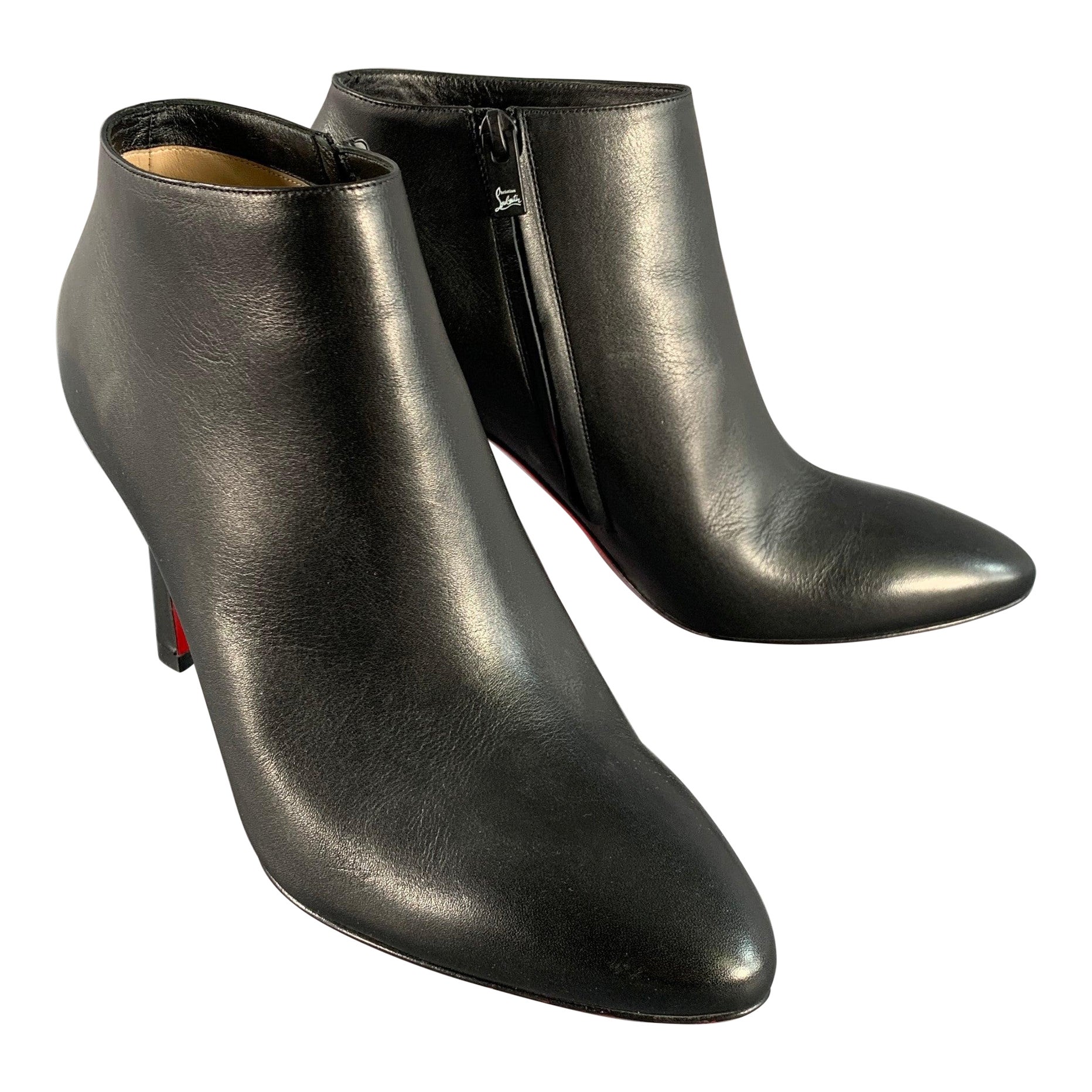 CHRISTIAN LOUBOUTIN Size 11 Black Side Zipper Boots For Sale