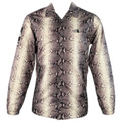 SUPREME x THE NORTH FACE Size M Grey Black White Snake Print Nylon Shirt Jacket