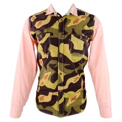 Junya Watanabe Taille S Rose Multi Color Camo Plaid Two Pockets Long Sleeve Shirt