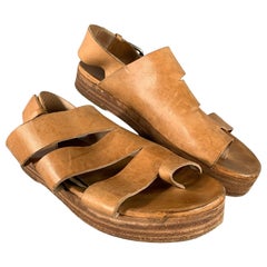 MARSELL Size 7.5 Brown Tan Strappy Flats