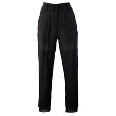 ANN DEMEULEMEESTER Größe 8 Schwarz Rayon Blend Flat Front Layered Dress Pants