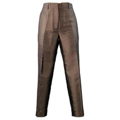 HAIDER ACKERMANN Talla 6 Gris Plata Lana Seda Pitillo Pantalones de vestir