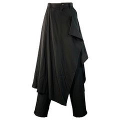 YOHJI YAMAMOTO Size S Black Wool Tapered Skirt Dress Pants