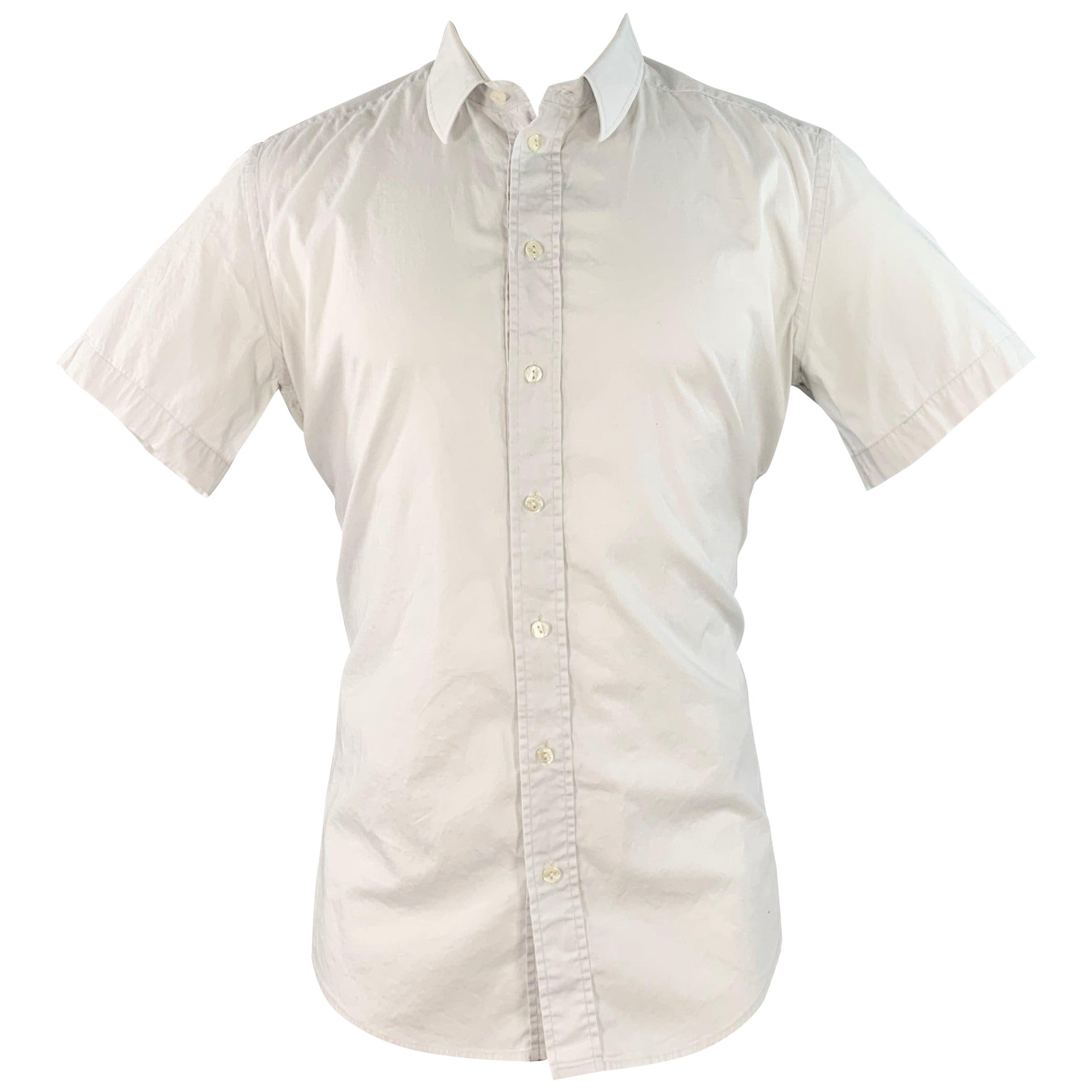 DOLCE & Gabbana GOLD Taille M Chemise grise à col pointu et manches courtes en vente