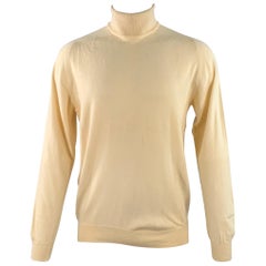 PRINGLE Size M Cream Knit Cashmere Turtleneck Pullover