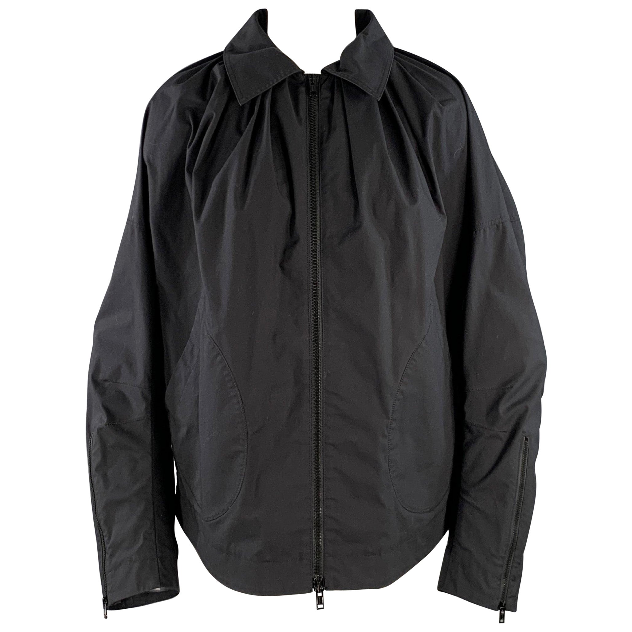 MARNI Size 2 Black Polyester Blend Zip Up Jacket Blazer For Sale