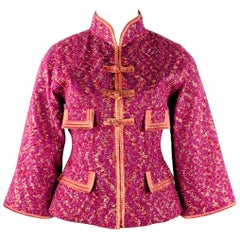 LOUIS VUITTON Size 10 Purple Fuchsia Cotton Blend Jacket Blazer